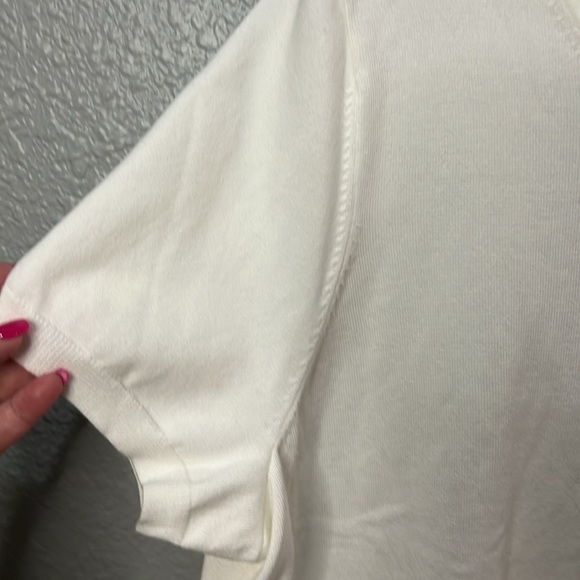 Land’s End Cream Short Sleeve Sweater size 2X - Picture 5 of 6